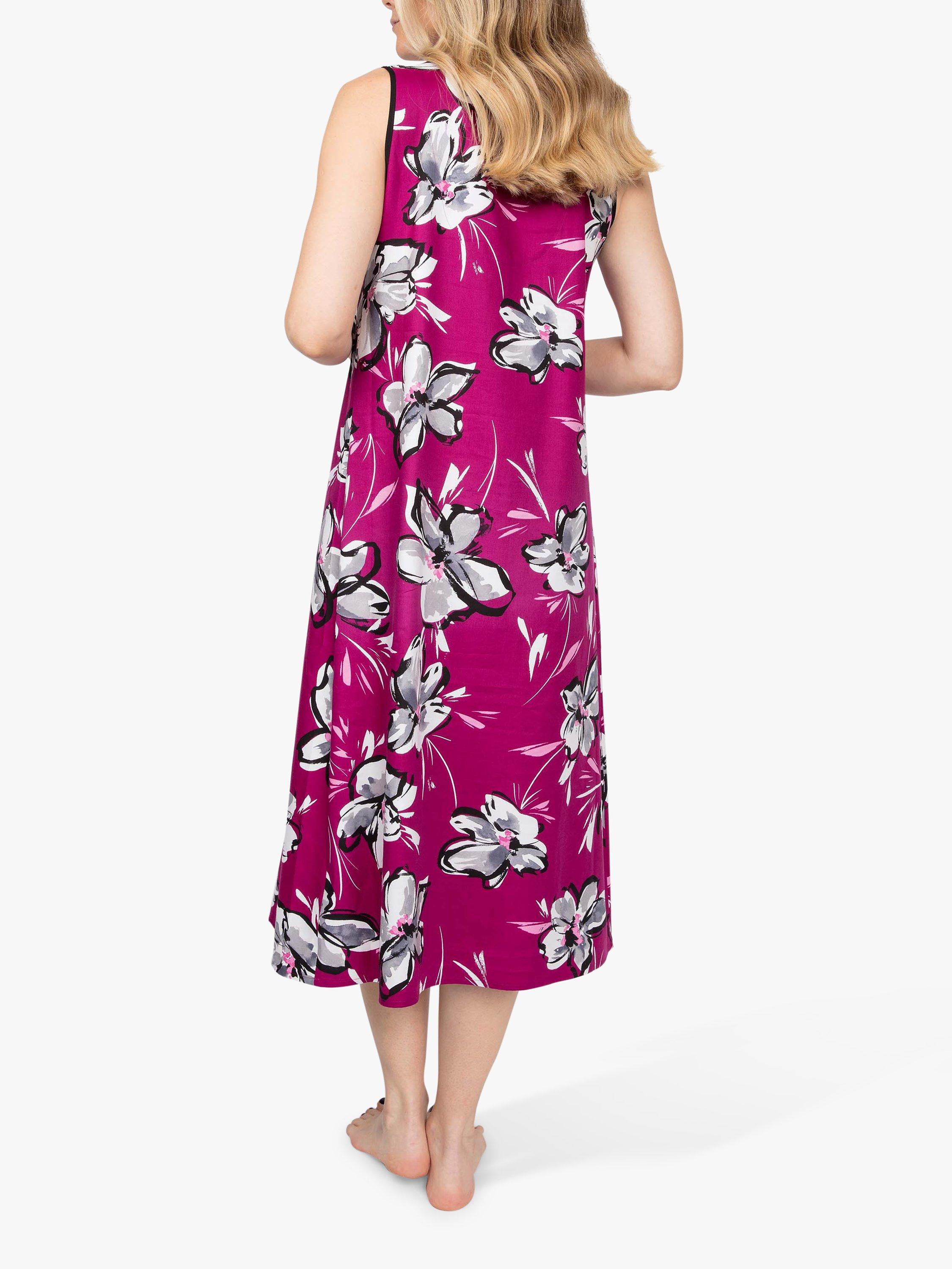Product image 2 of 3, which shows Cyberjammies Natasha Floral Print Nightdress, Hot Pink/Multi, 8