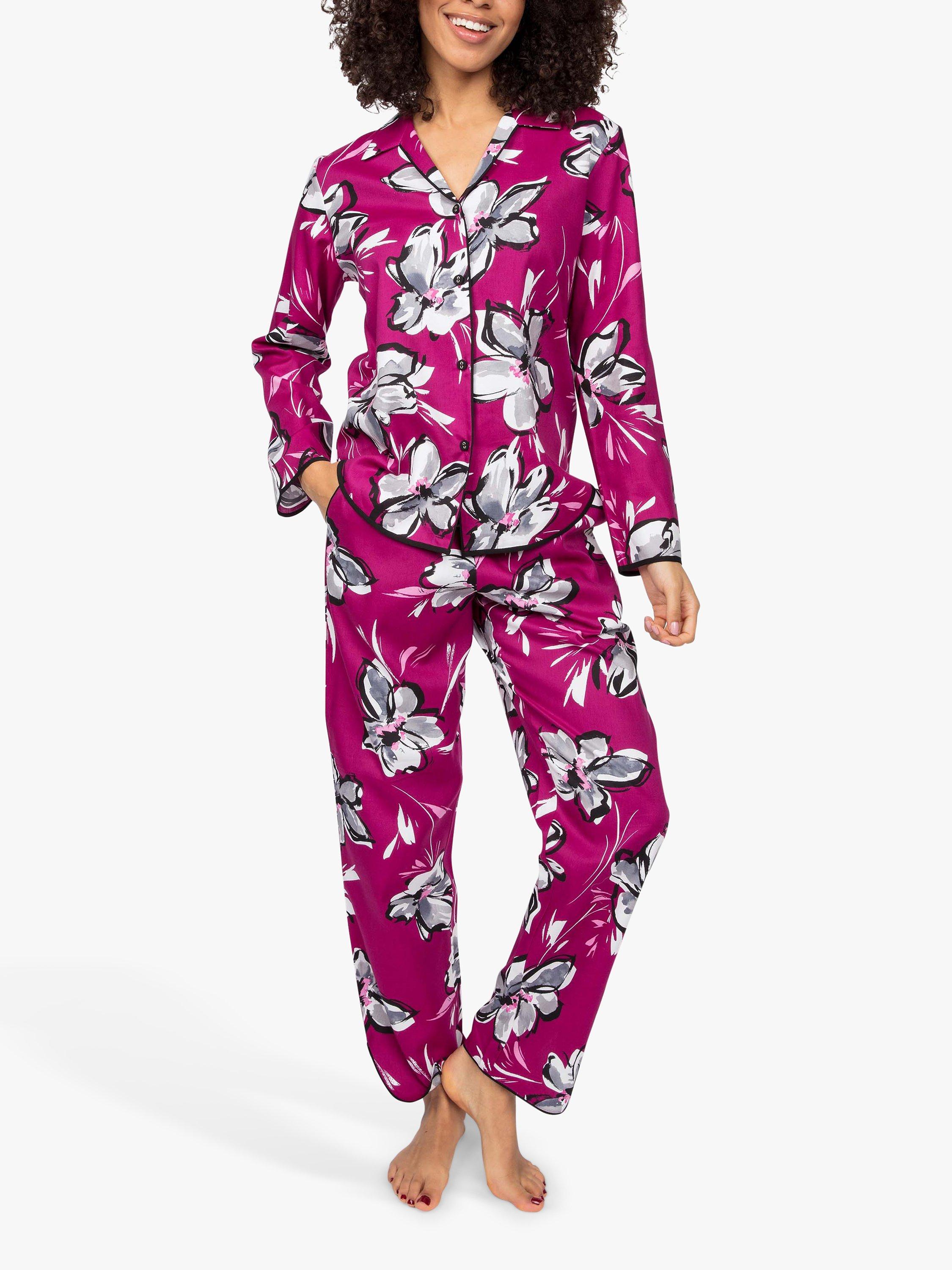 Product image 1 of 5, which shows Cyberjammies Natasha Floral Pyjama Set, Hot Pink/Multi, 8