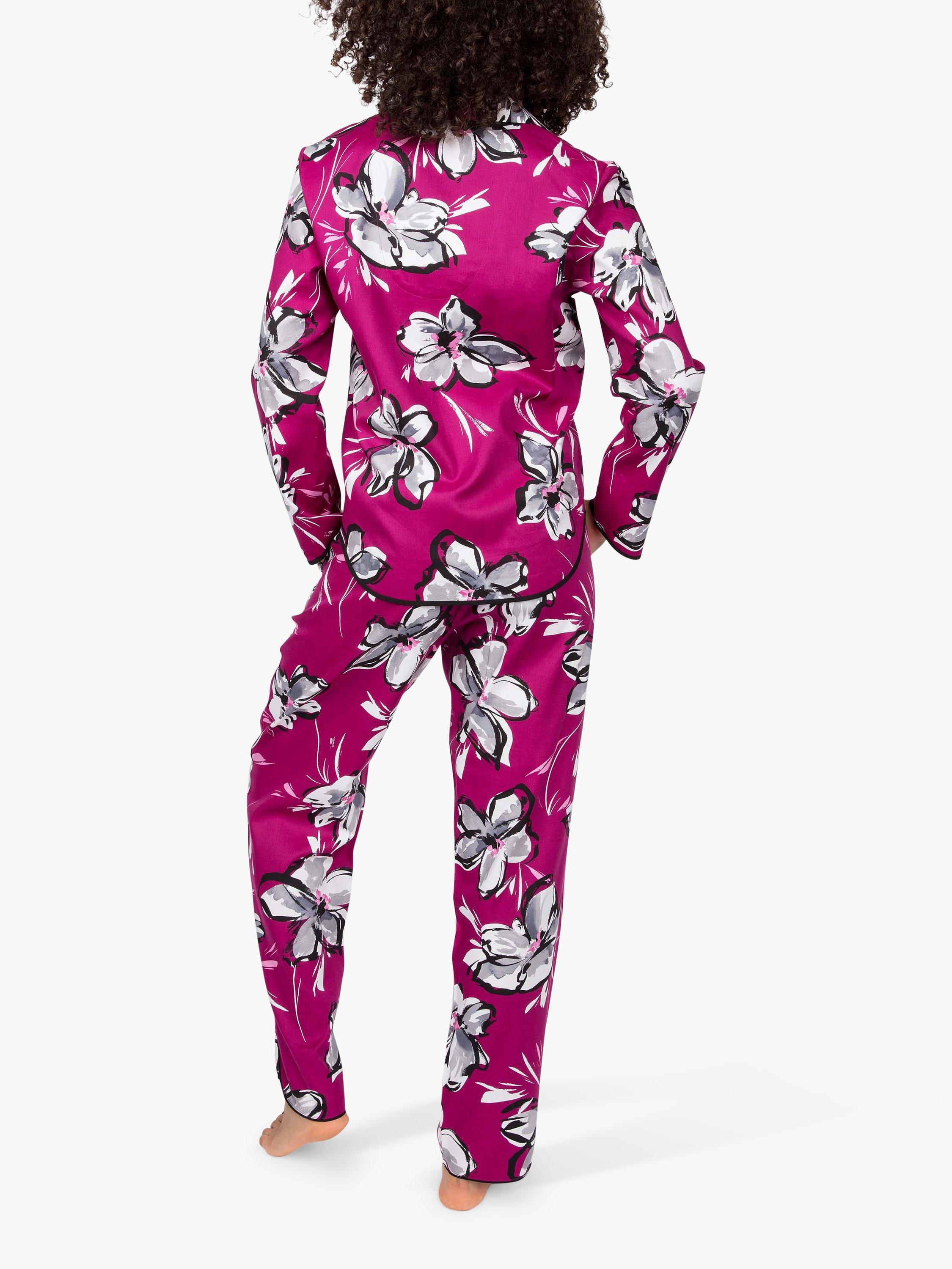 Product image 2 of 5, which shows Cyberjammies Natasha Floral Pyjama Set, Hot Pink/Multi, 8