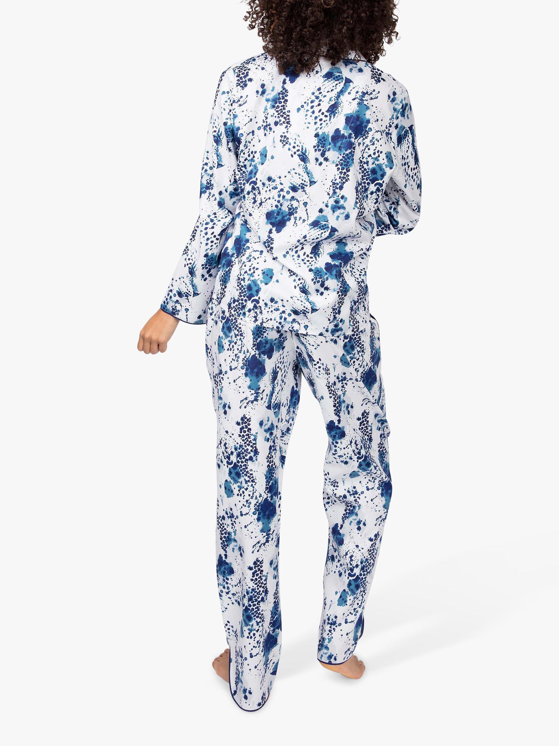 Product image 2 of 4, which shows Cyberjammies Ellie Leopard Print Pyjama Set, Blue Mix, 8