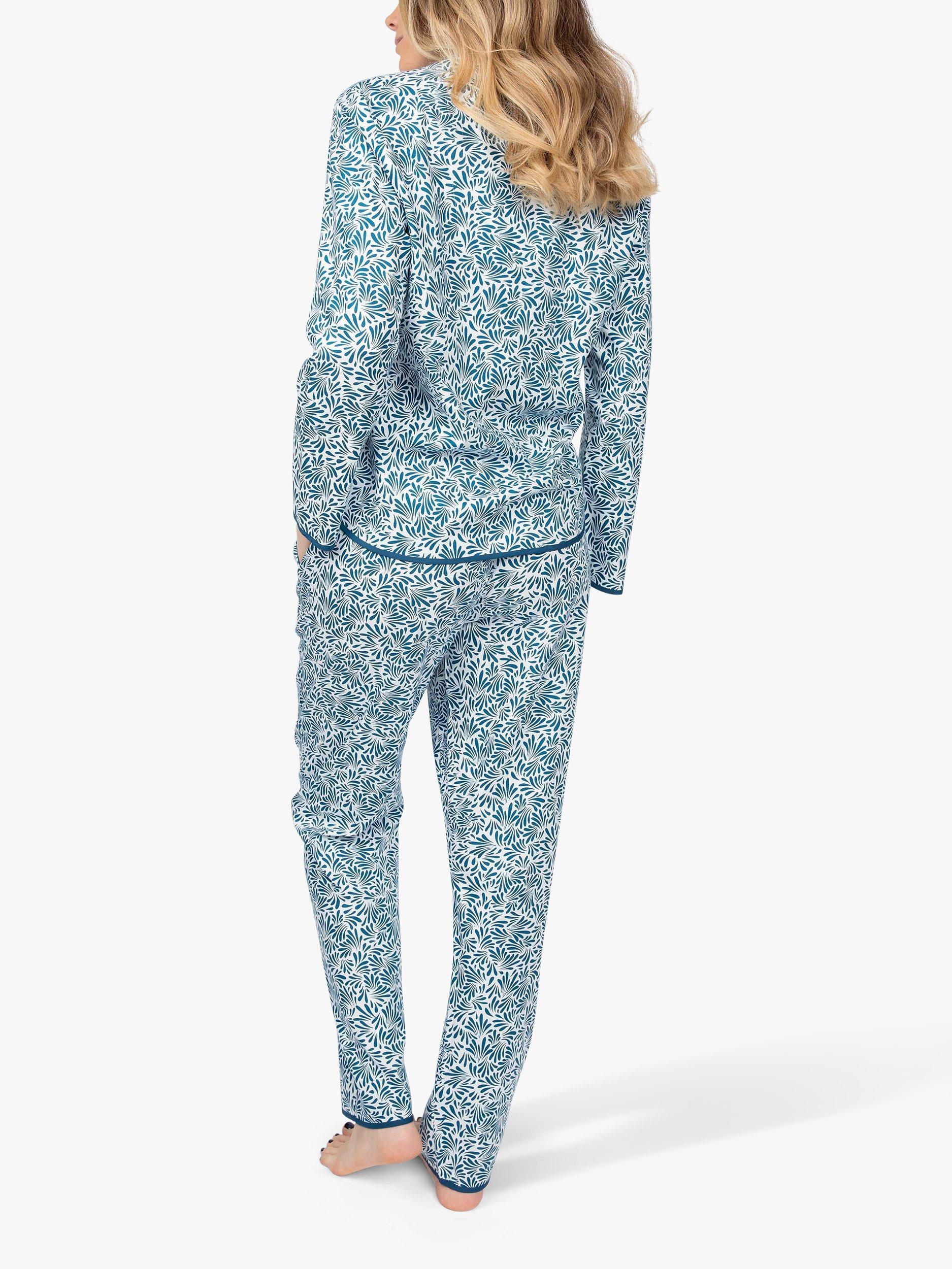 Product image 2 of 5, which shows Cyberjammies Maria Leaf Print Pyjama Set, Teal Mix, 8