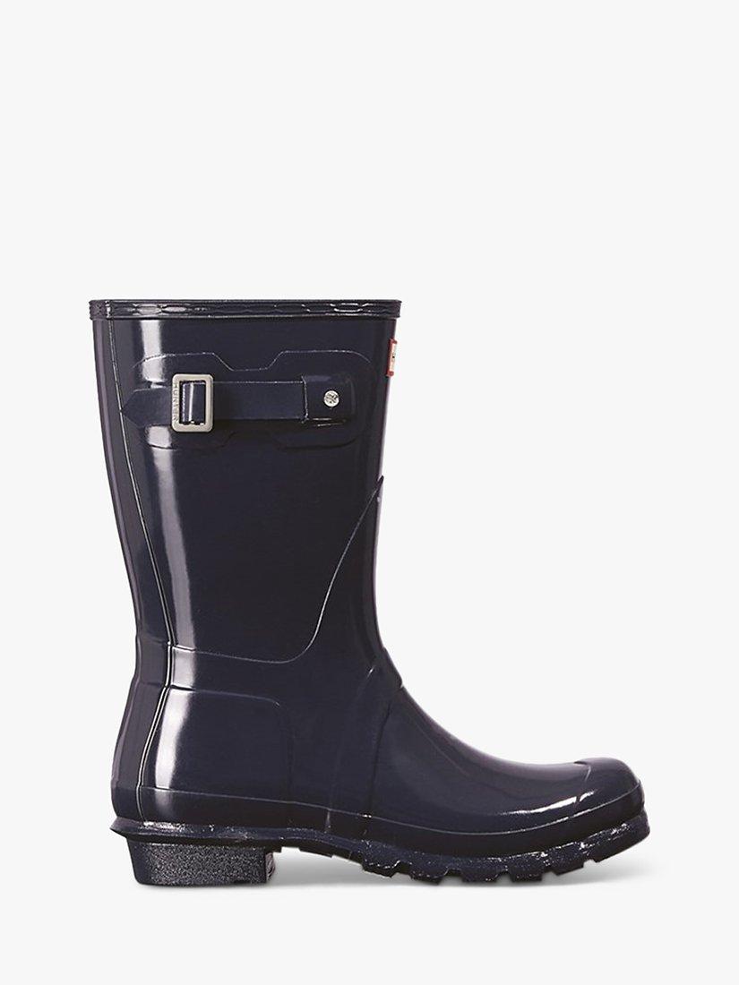 Hunter Original Short Gloss Wellington Boots, Navy