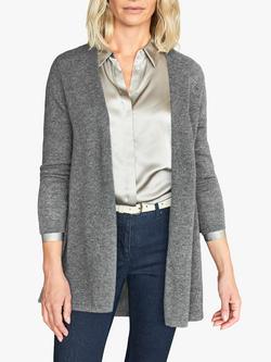 Pure Collection Gassato Cashmere Swing Cardigan, Soft Charcoal