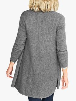 Pure Collection Gassato Cashmere Swing Cardigan - view 2, Soft Charcoal