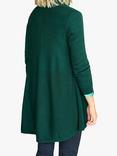 Pure Collection Gassato Cashmere Swing Cardigan, Forest Green