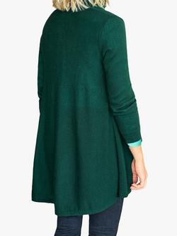 Pure Collection Gassato Cashmere Swing Cardigan - view 2, Forest Green