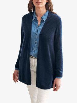 Pure Collection Gassato Cashmere Swing Cardigan, Navy