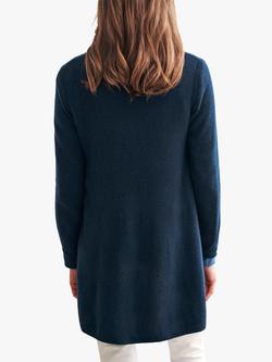 Pure Collection Gassato Cashmere Swing Cardigan - view 2, Navy