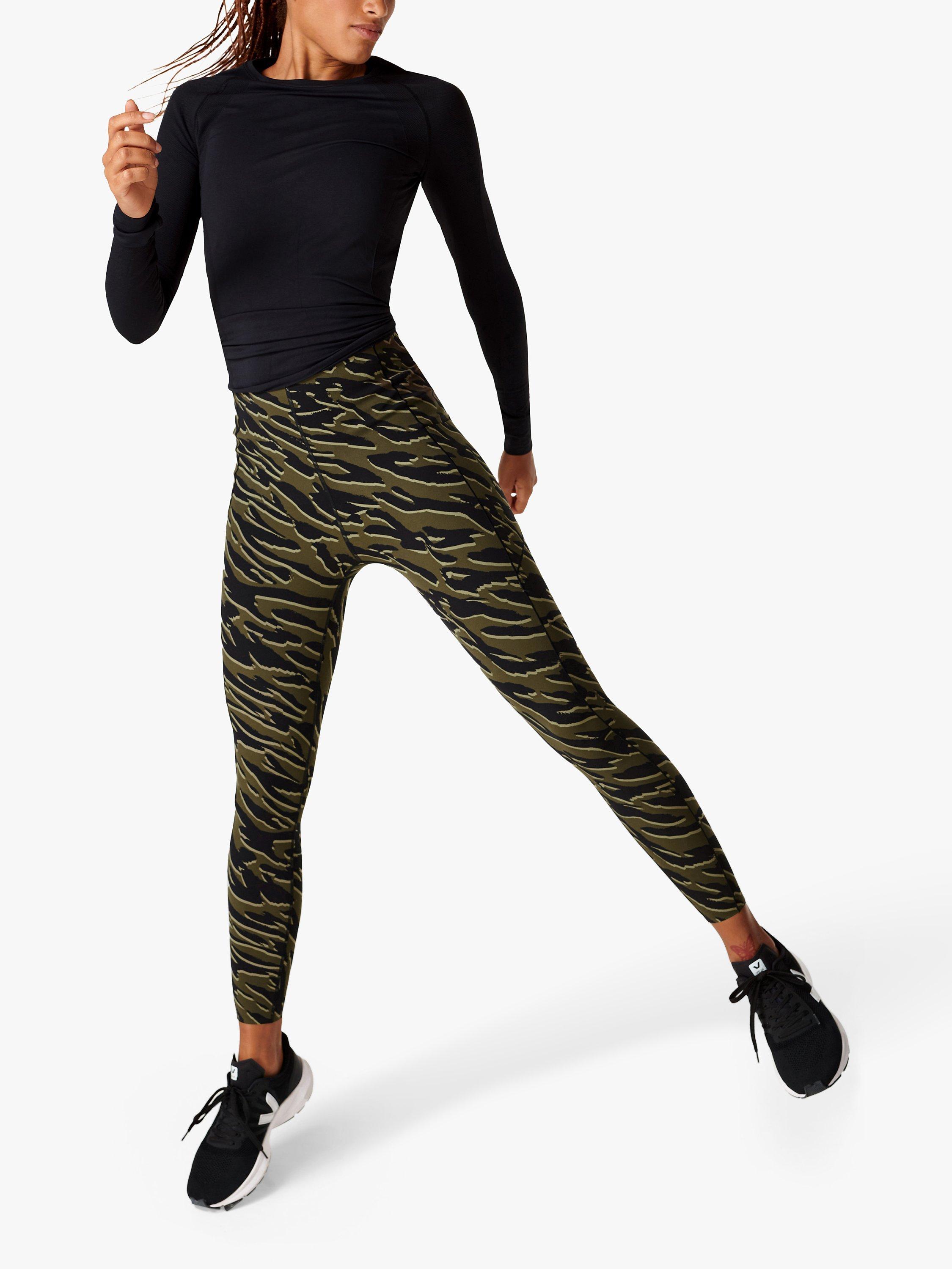 Sweaty Betty Power UltraSculpt High-Waisted Gym Leggings, Green Animal Print