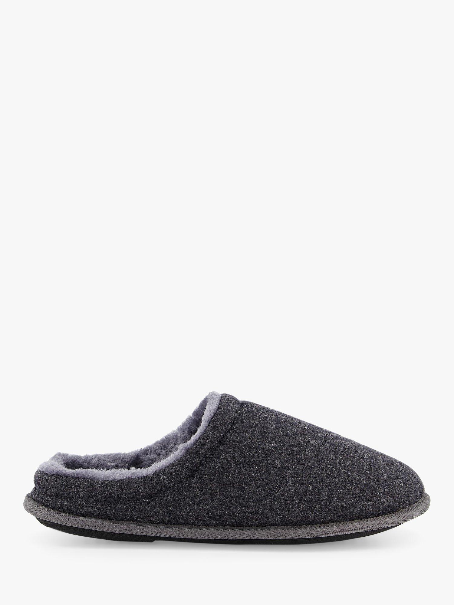 Product image 1 of 4, which shows Dune Frederick Fabric Slippers, Grey, S