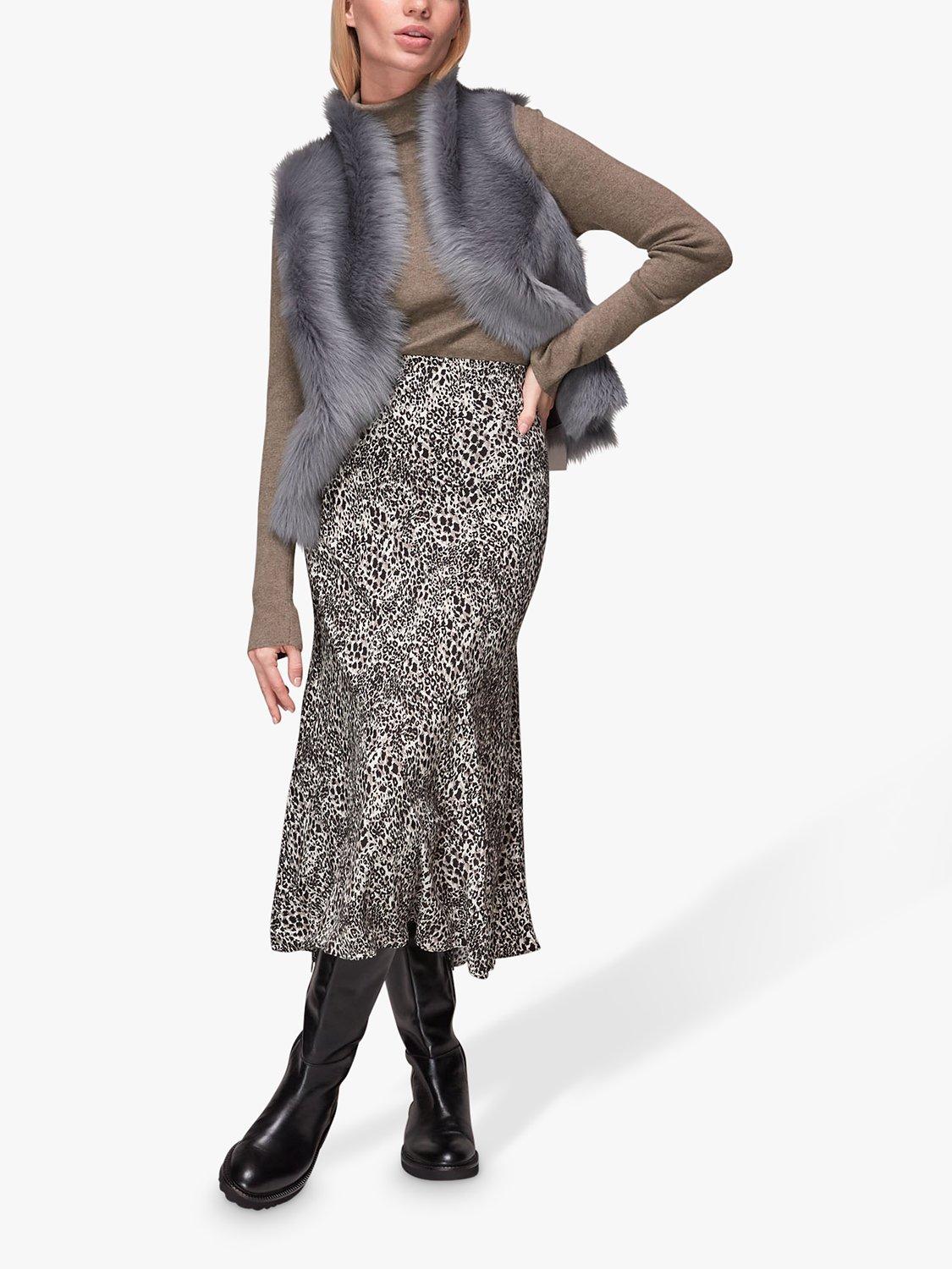 Whistles Toscana Sheepskin Leather Gilet, Grey