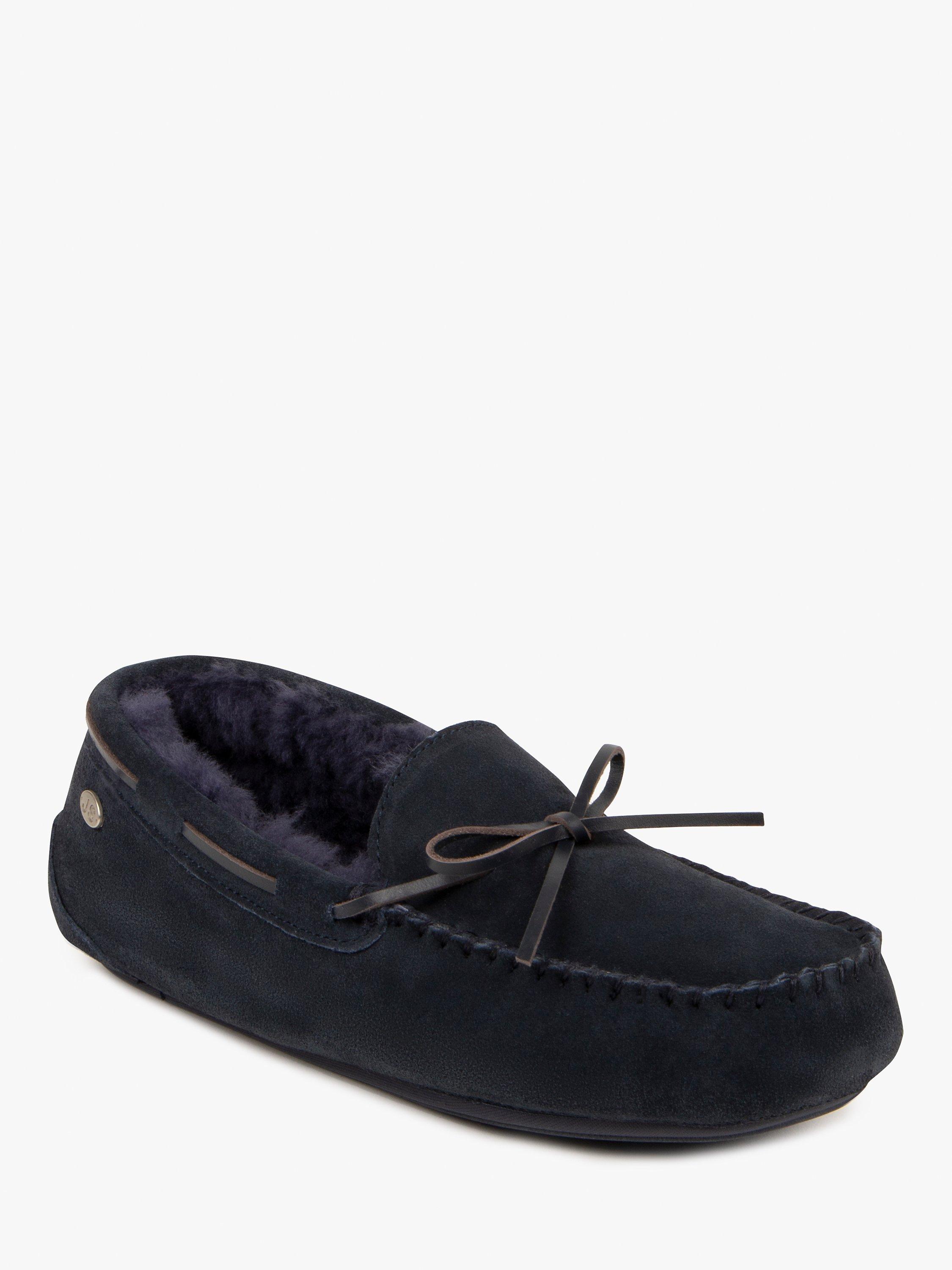 Product image 3 of 6, which shows Just Sheepskin Torrington Sheepskin Slippers, Navy, 7
