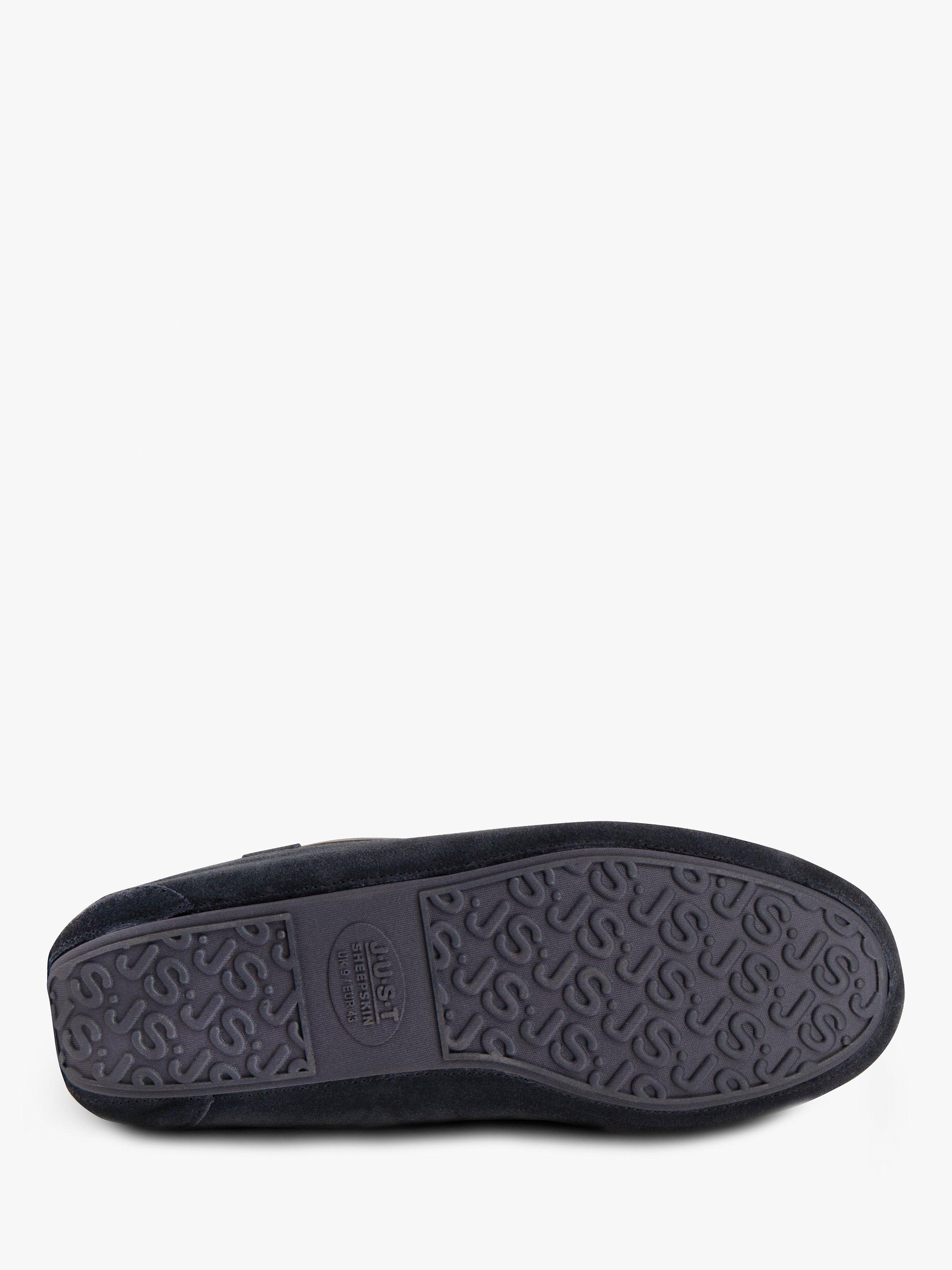 Product image 5 of 6, which shows Just Sheepskin Torrington Sheepskin Slippers, Navy, 7