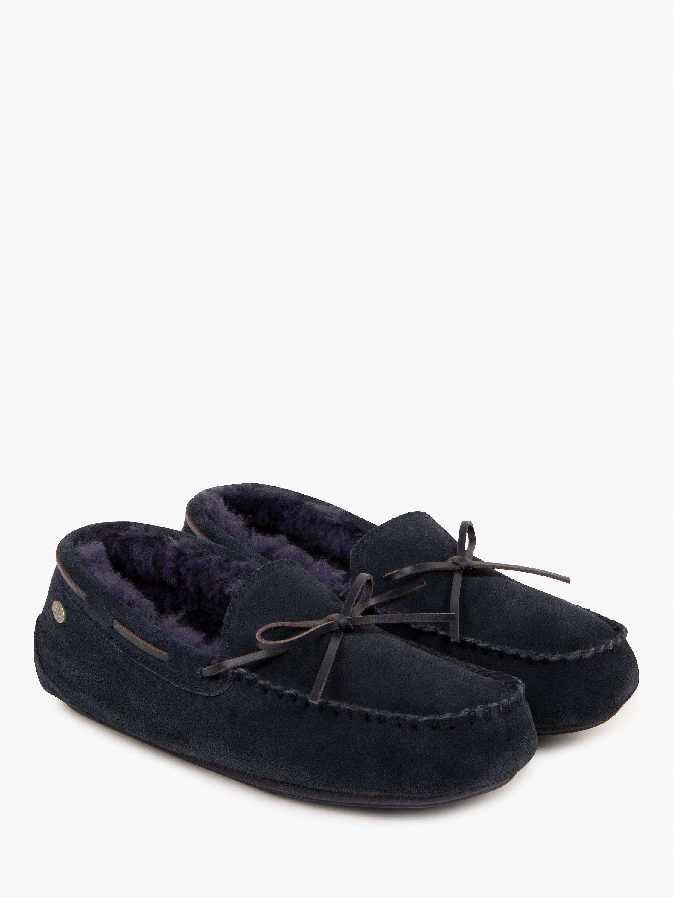 Product image 6 of 6, which shows Just Sheepskin Torrington Sheepskin Slippers, Navy, 7