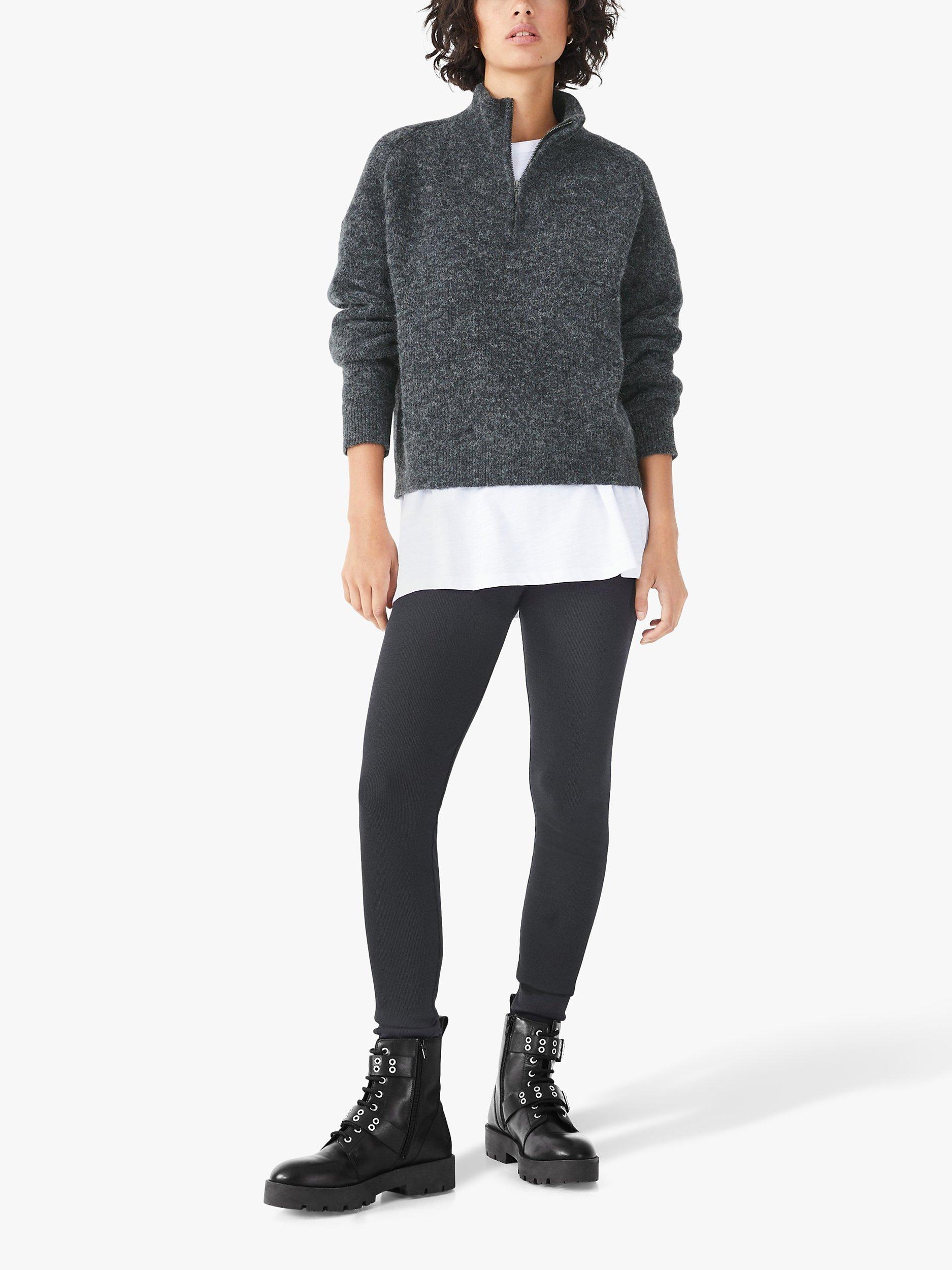 HUSH Ribbed Jersey Leggings, Grey