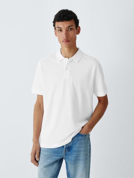 John Lewis Short Sleeve Supima Cotton Jersey Polo Shirt, White
