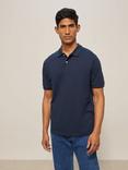 John Lewis Supima Cotton Jersey Polo Shirt, Navy