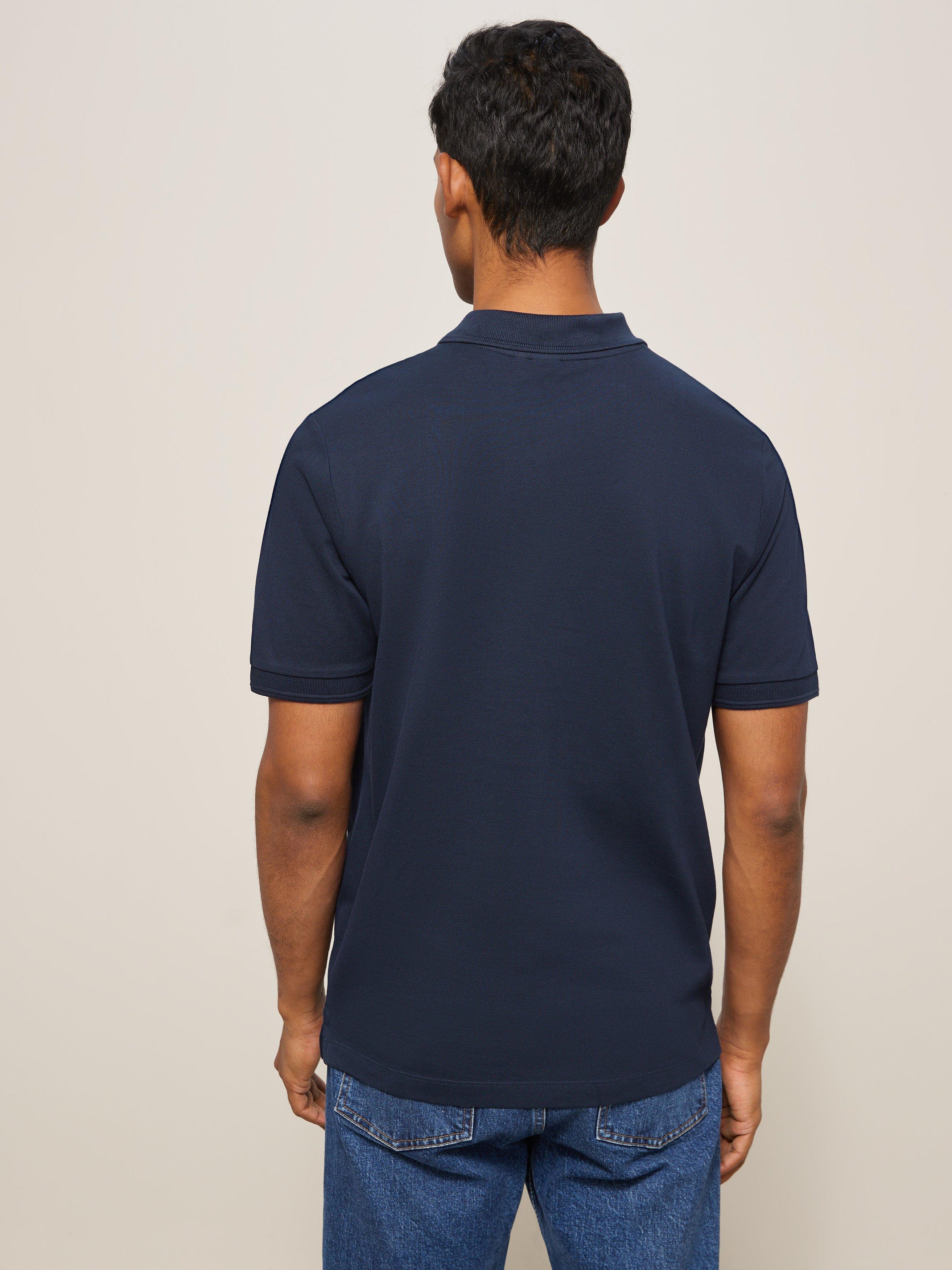 John Lewis Supima Cotton Jersey Polo Shirt, Navy, S