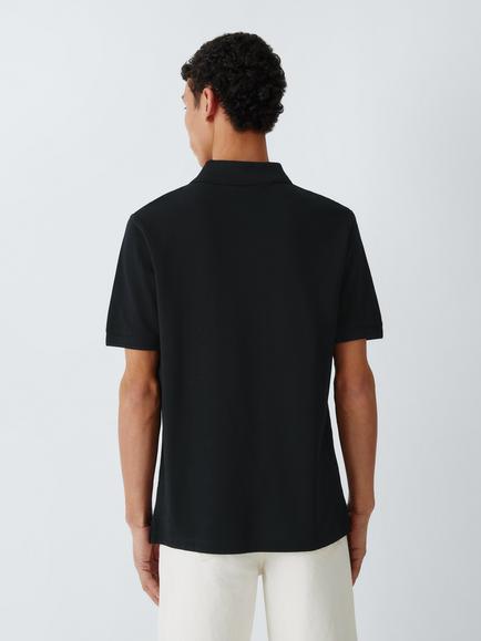 John Lewis Short Sleeve Supima Cotton Jersey Polo Shirt - view 2, Black