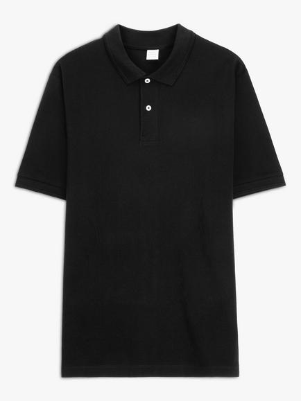 John Lewis Short Sleeve Supima Cotton Jersey Polo Shirt, Black