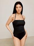 John Lewis Plain Ruched Bandeau Swimsuit