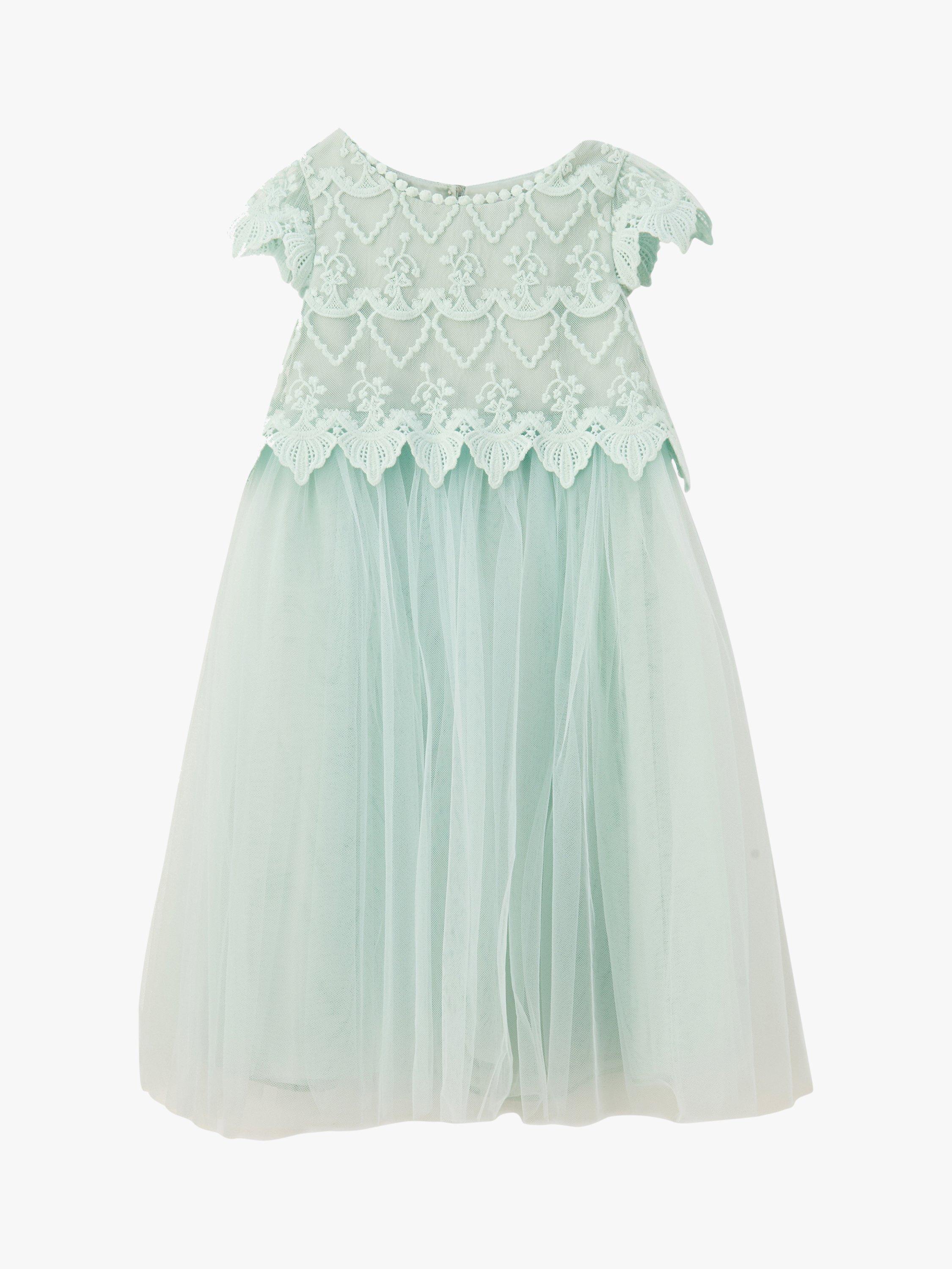 Little Girls White with Aqua sale Mint Bodice Dress Size 12 # M912