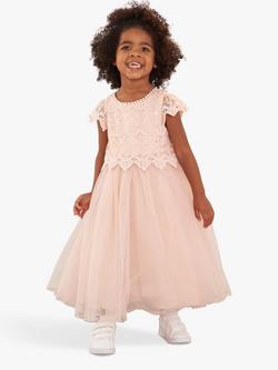 Angel & Rocket Kids' Lucy Lace Bodice Dress, Blush Pink
