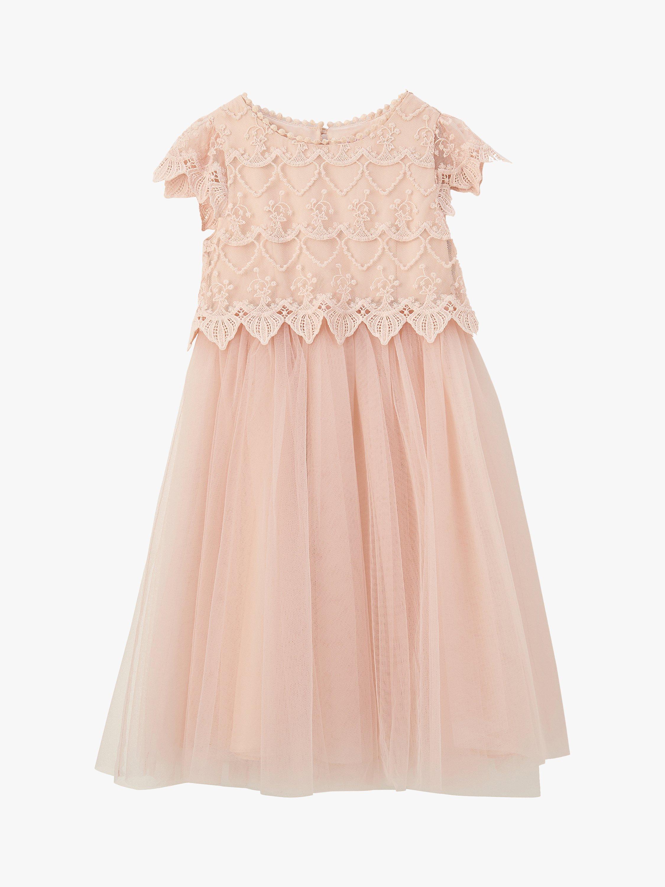 Product image 2 of 4, which shows Angel & Rocket Kids' Lucy Lace Bodice Dress, Blush Pink, 8 years