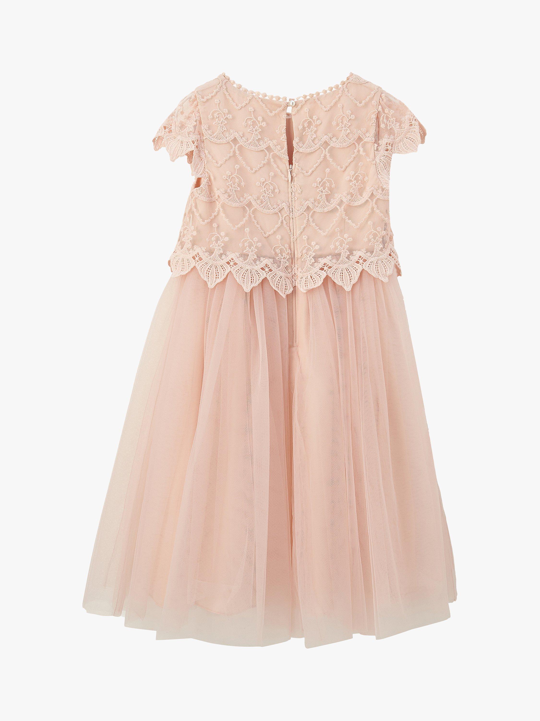 Product image 3 of 4, which shows Angel & Rocket Kids' Lucy Lace Bodice Dress, Blush Pink, 8 years
