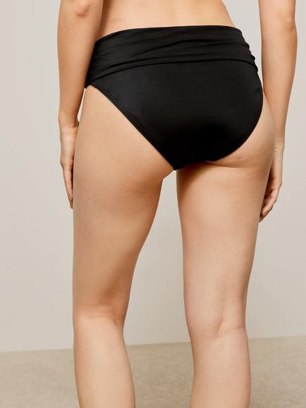 John Lewis Plain Fold Down Bikini Bottoms, Black - view 2, Black