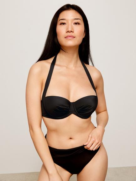 John Lewis Sling Halter Bikini Top, Black, Black