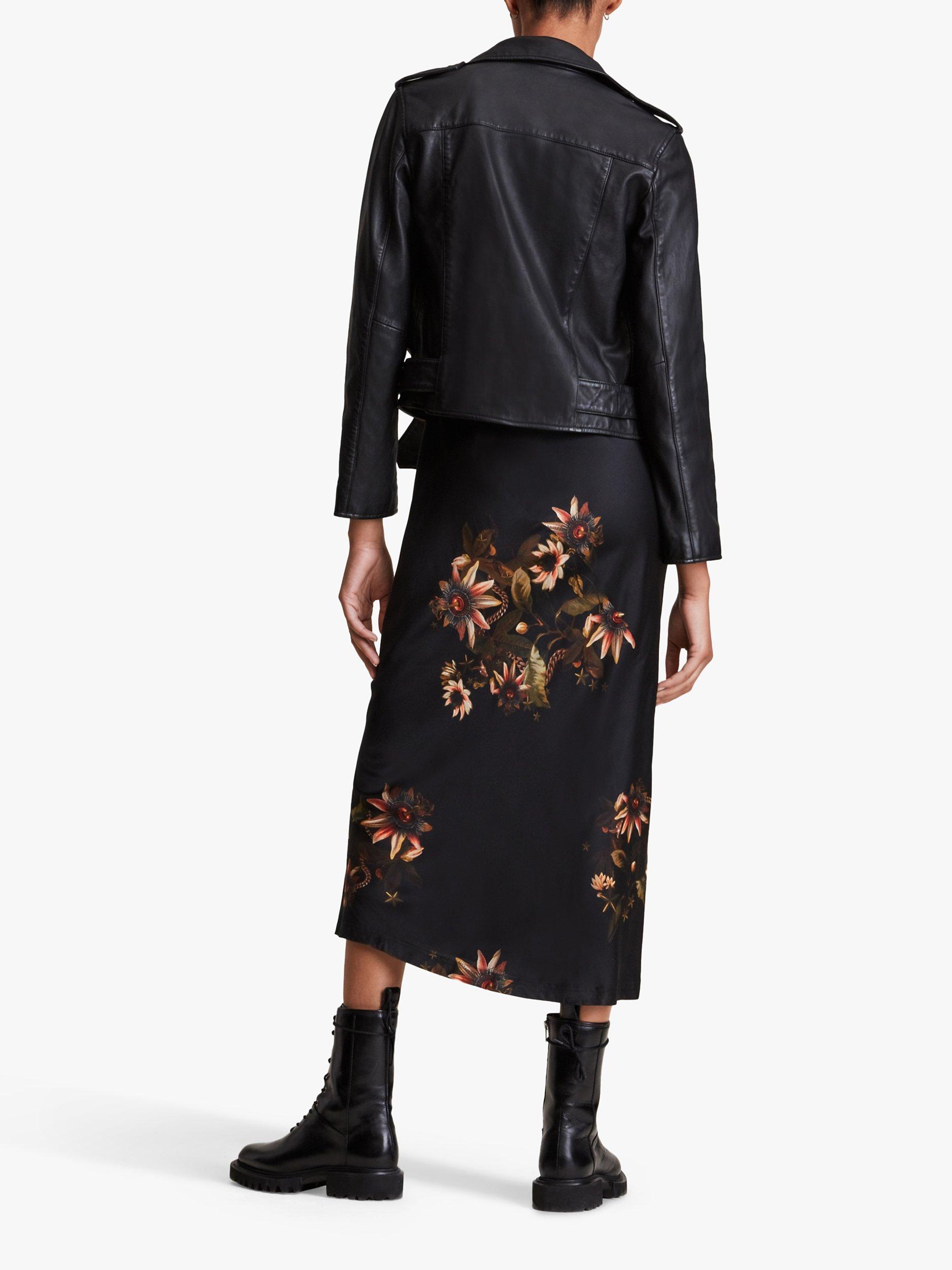 Product image 2 of 6, which shows AllSaints Balfern Leather Biker Jacket, Black, 6