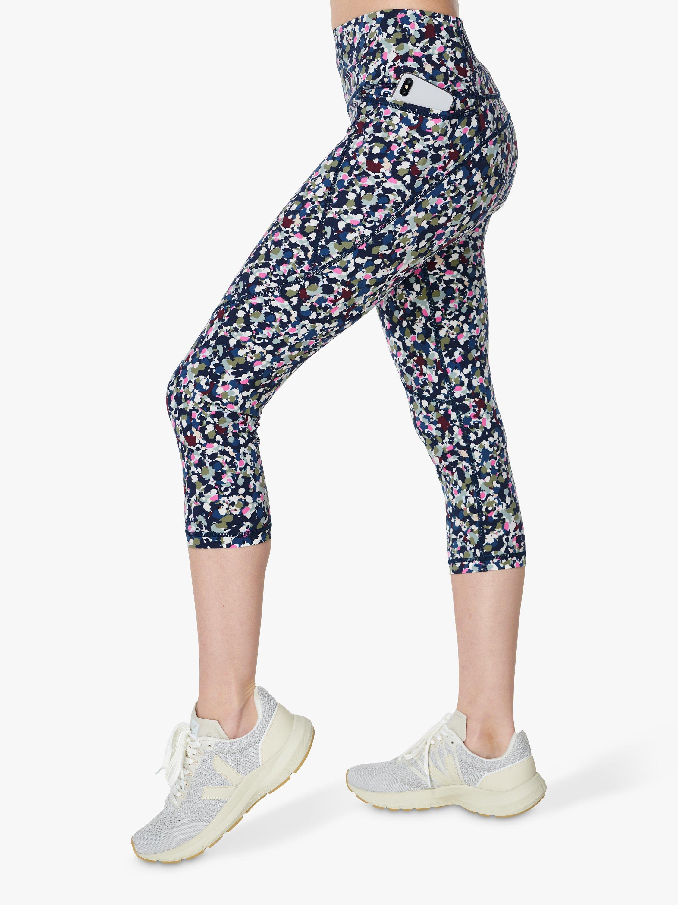 Sweaty Betty Power Cropped Gym Leggings, Green Dab Print