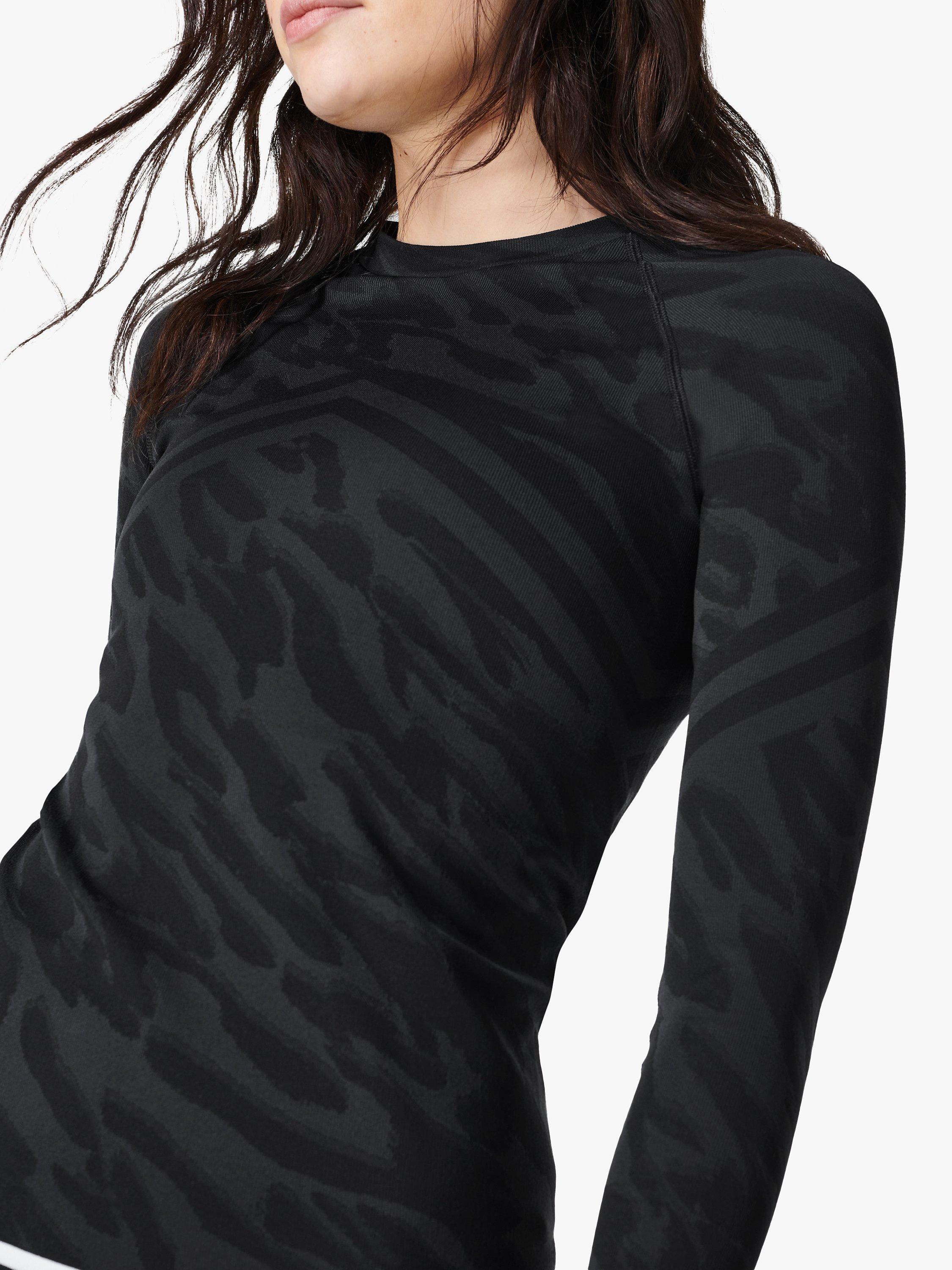 Sweaty Betty Animal Wave Print Ski Base Layer Top, Black
