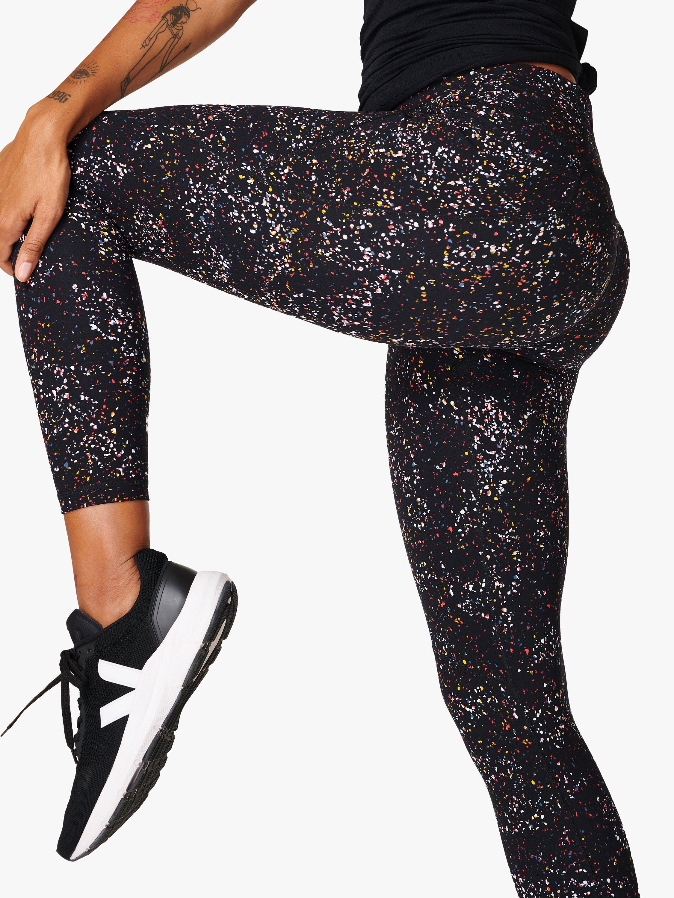 NWT sweaty Betty 7/8 power gym leggings online in black confetti