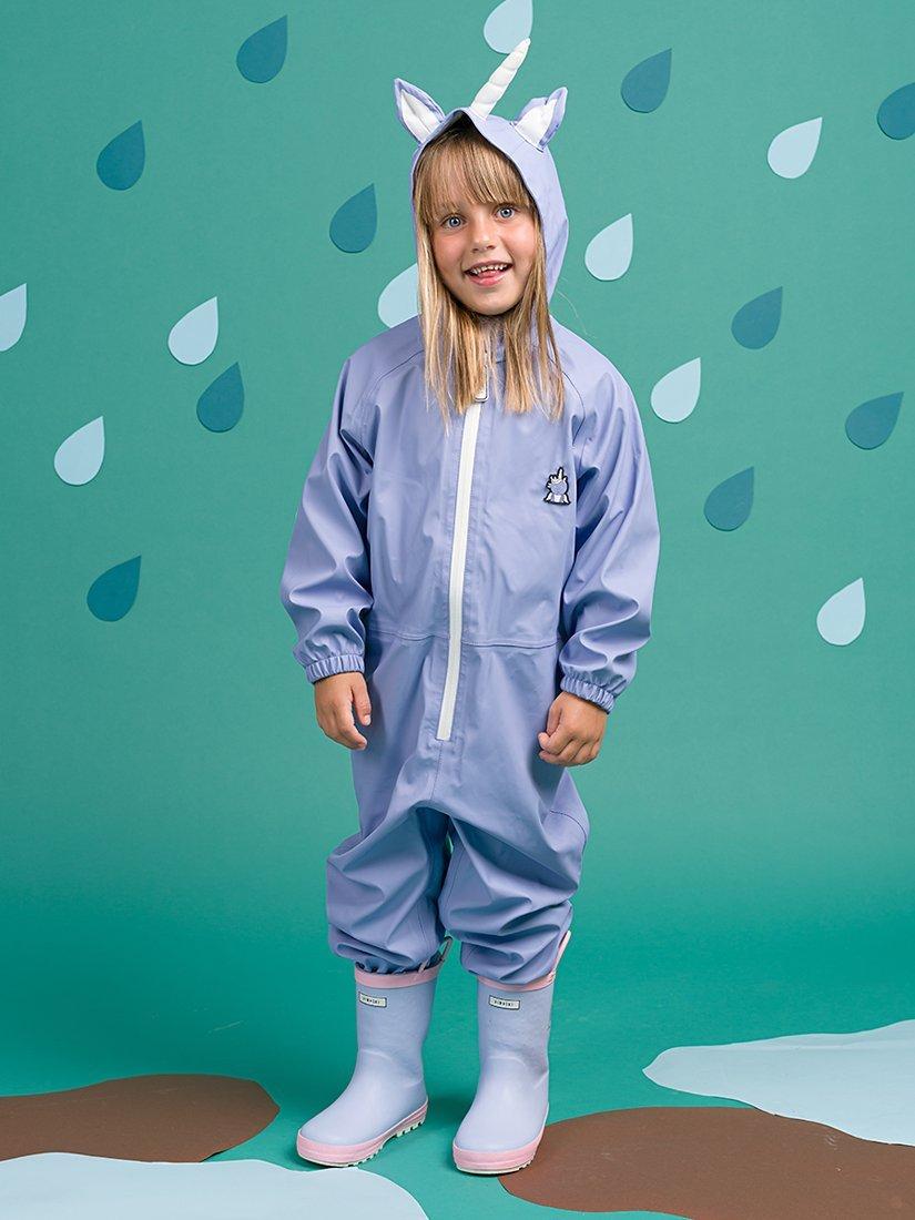 Roarsome Kids' Sparkle Unicorn Waterproof Puddle Suit, Lilac