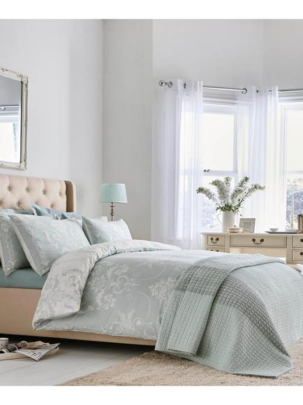 Laura Ashley Josette 200 Thread Count Duvet Cover Set, Duck Egg