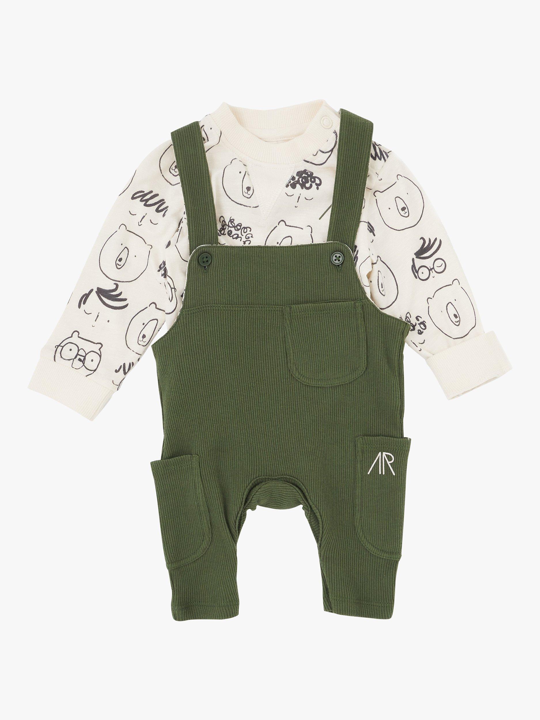 Angel & Rocket Baby Tanner Top & Dungarees Set, Green