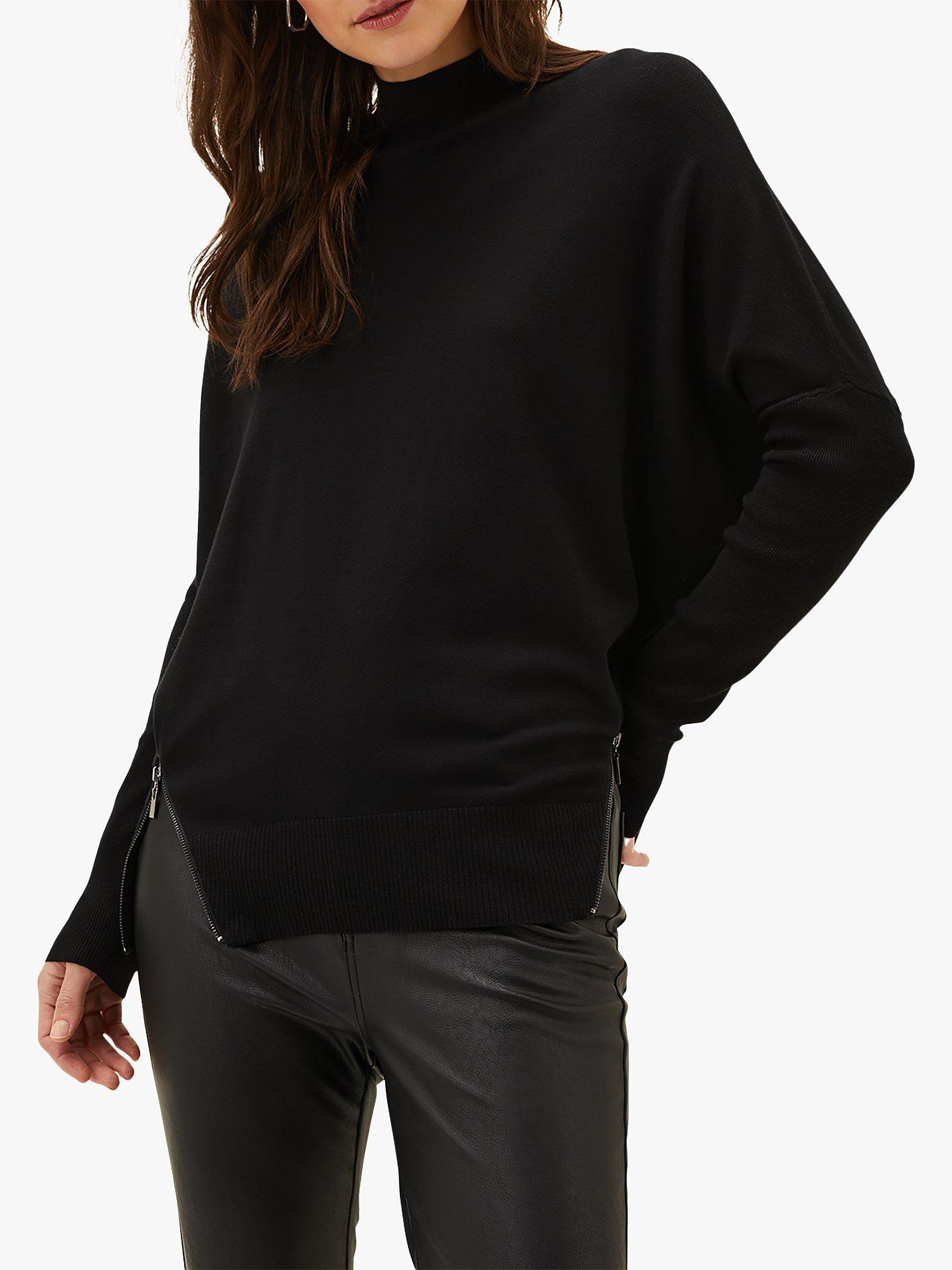 Phase Eight Skylar Roll Neck Jumper, Black