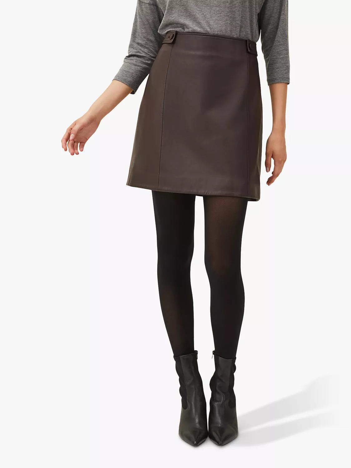 John lewis brown leather skirt sale
