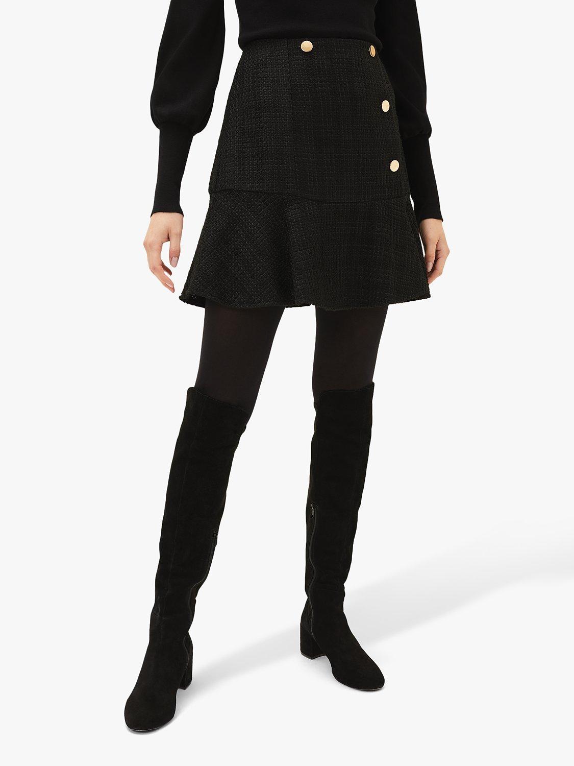Phase Eight Ren Tweed Mini Skirt, Black