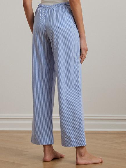 Lauren Ralph Lauren Core Stripe Cotton Pyjama Bottoms - view 2, Blue