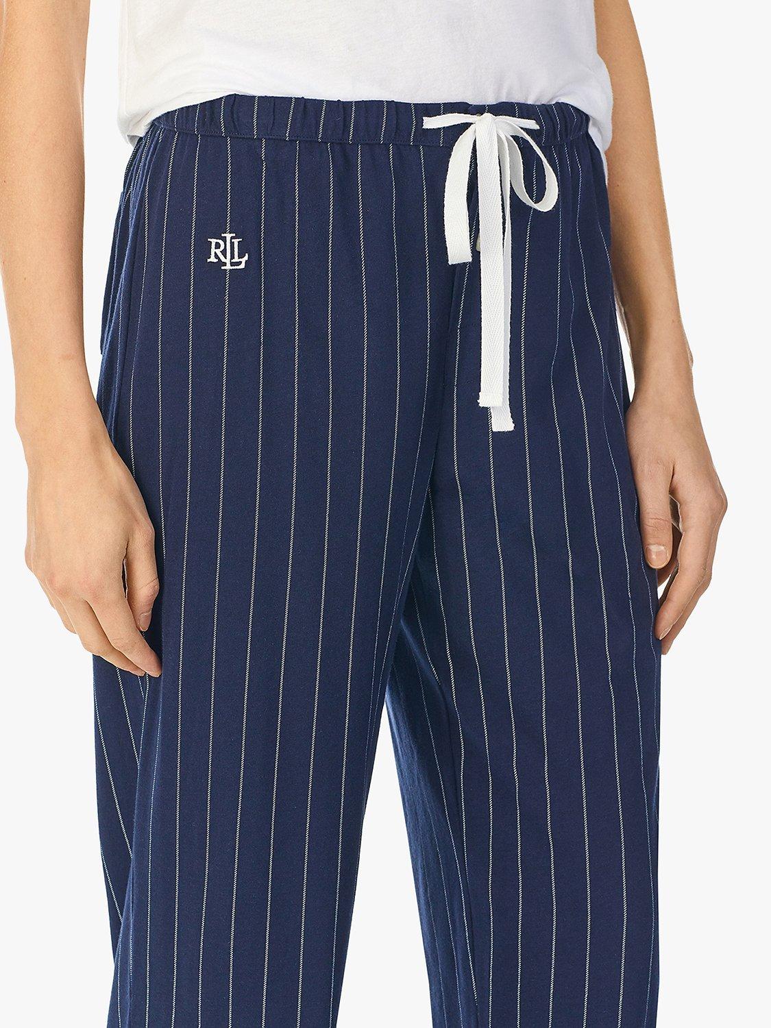 Lauren Ralph Lauren Core Stripe Cotton Pyjama Bottoms Navy