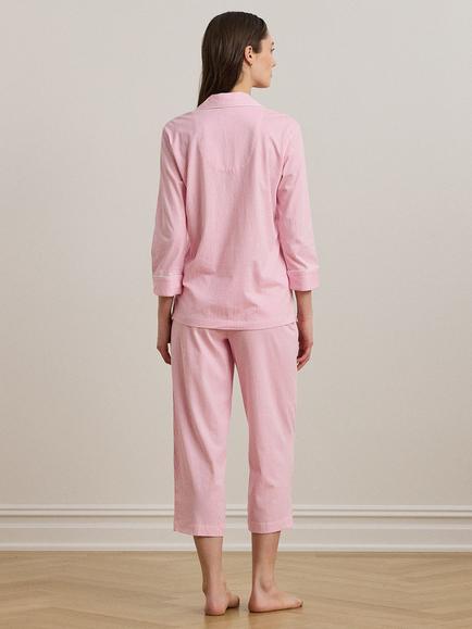 Lauren Ralph Lauren 3/4 Sleeve Capri Stripe Pyjamas - view 2, Pink/Multi