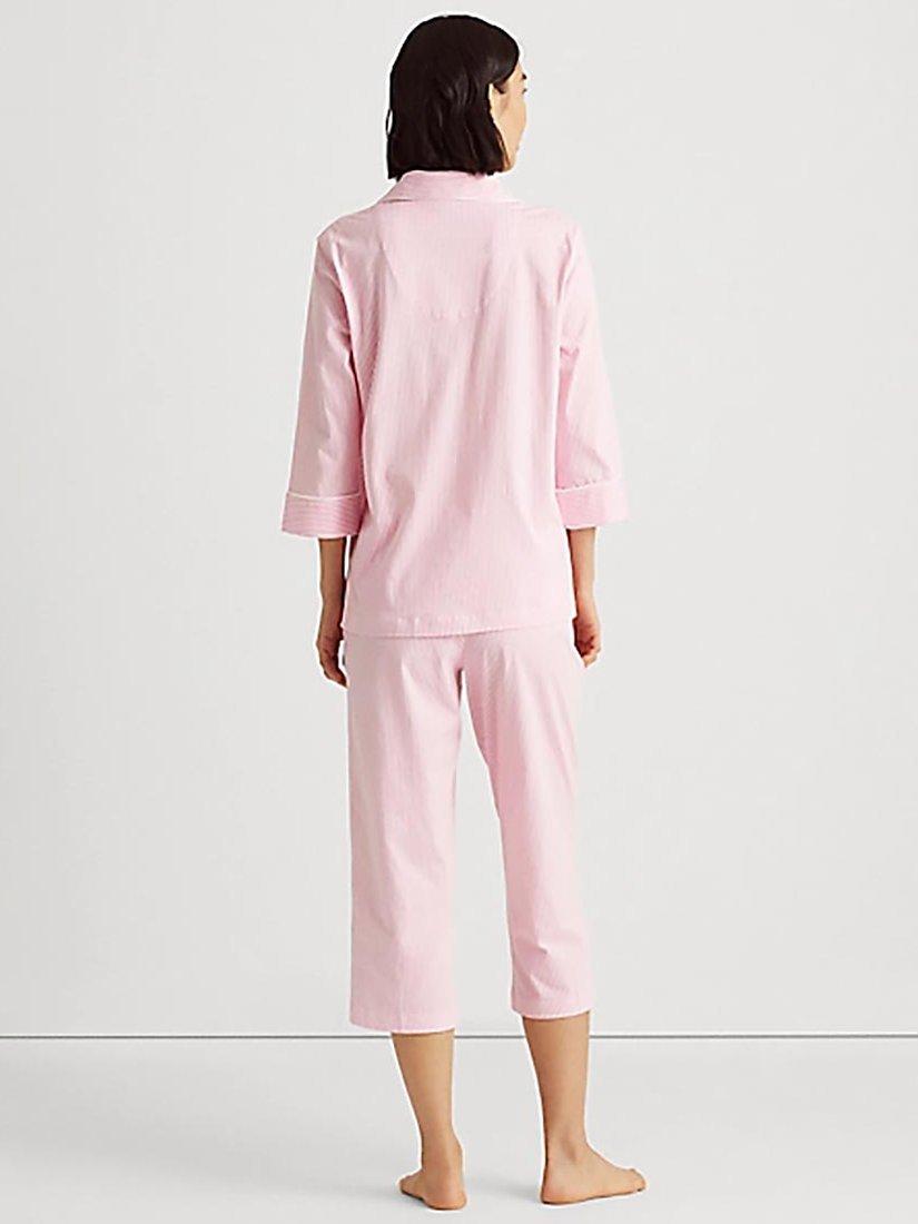 Lauren Ralph Lauren Capri Stripe Pyjama Set Pink