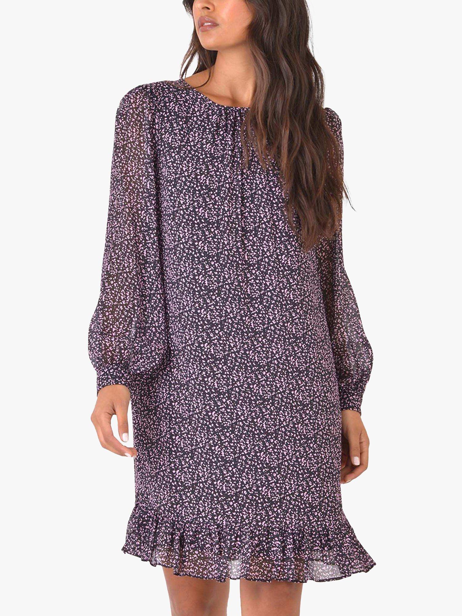 Ro&Zo Speckle Mini Dress, Black/Pink
