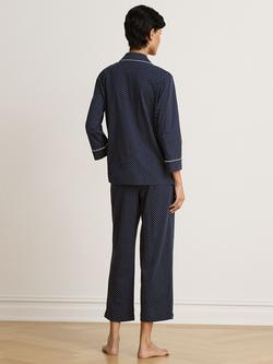 Lauren Ralph Lauren Capri Spot Pyjama Set, Navy/Multi - view 2, Navy/Multi