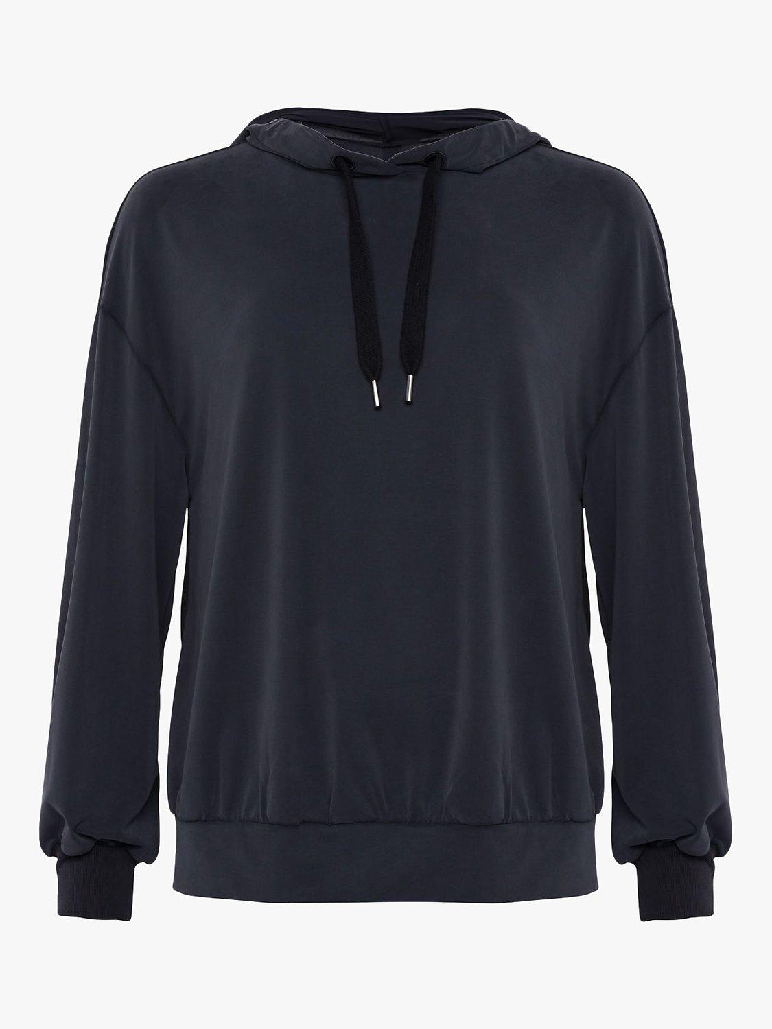 French Connection Washed Cupro Jersey Top, Washed Black, M