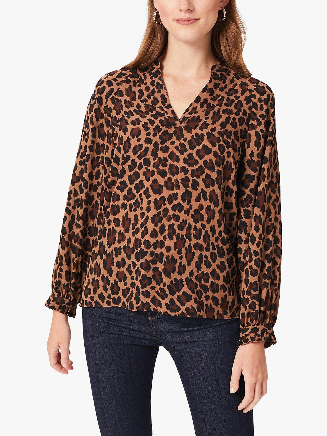 Hobbs Hana Animal Blouse, Camel/Multi