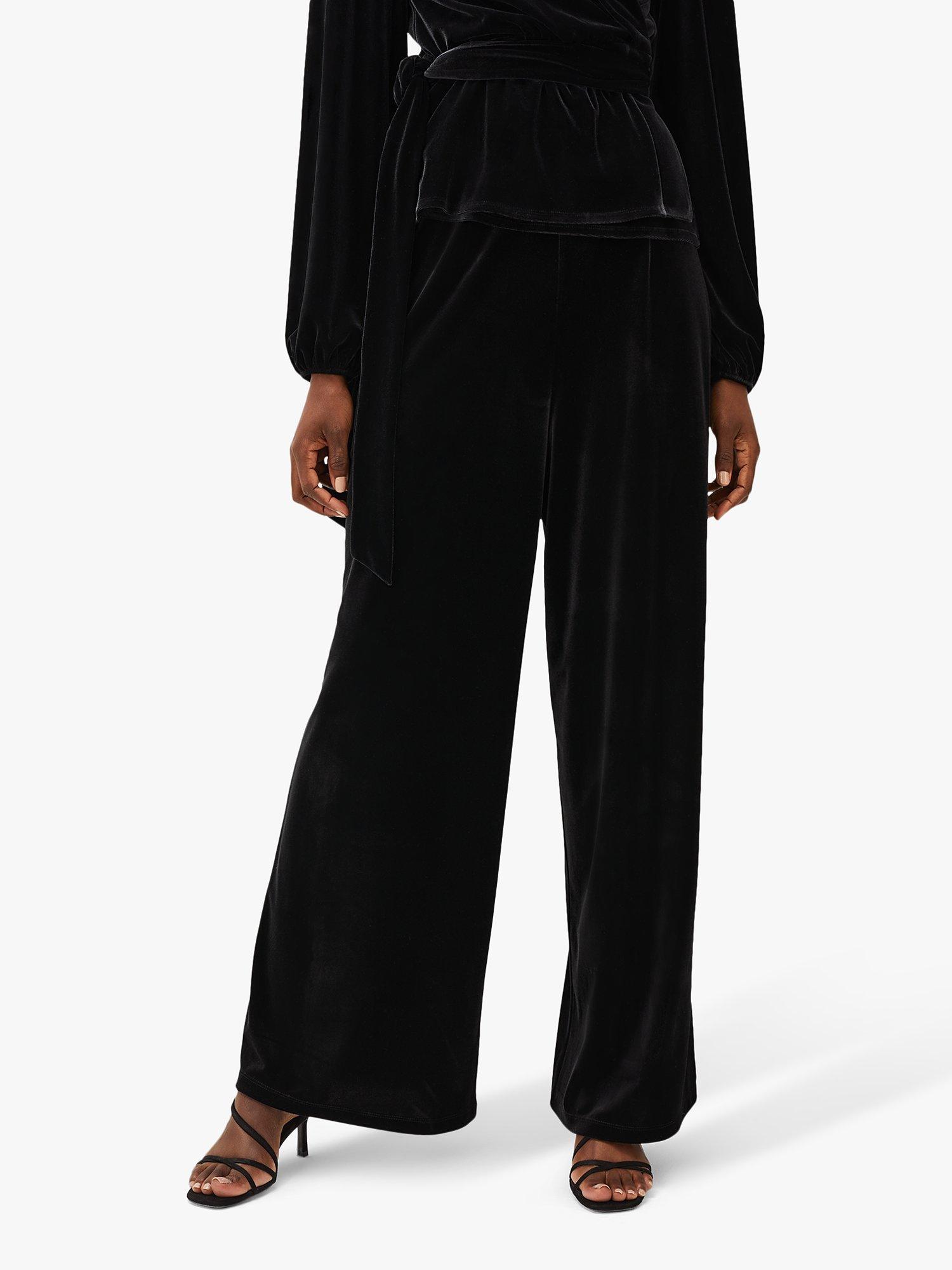 Phase Eight Florentine Velvet Trousers, Black